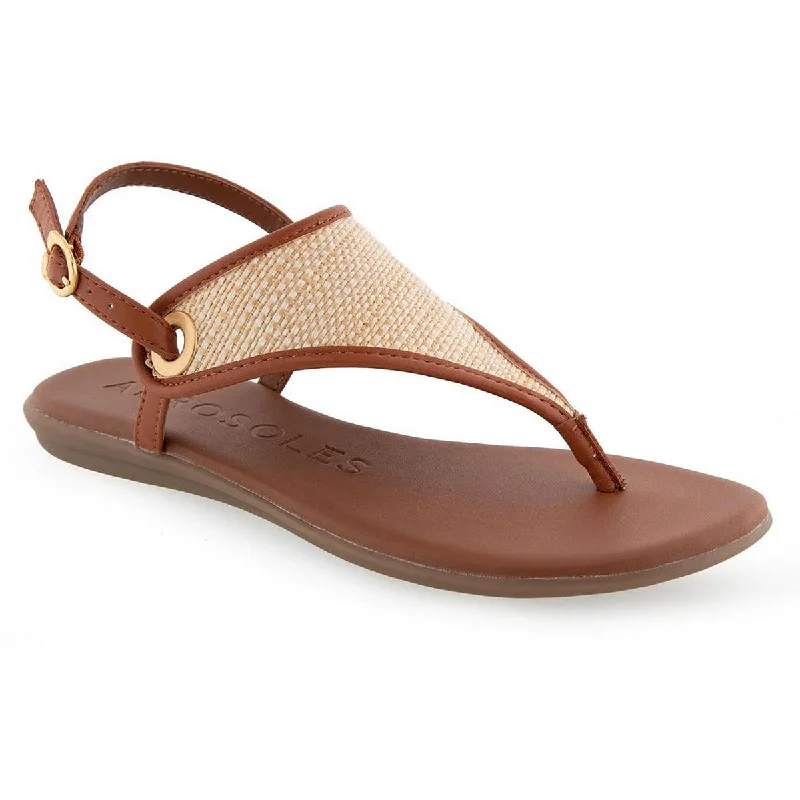 Limited Stock, Big Discounts Aerosoles Womens Conchlusion Faux Leather Slingback T-Strap Sandals