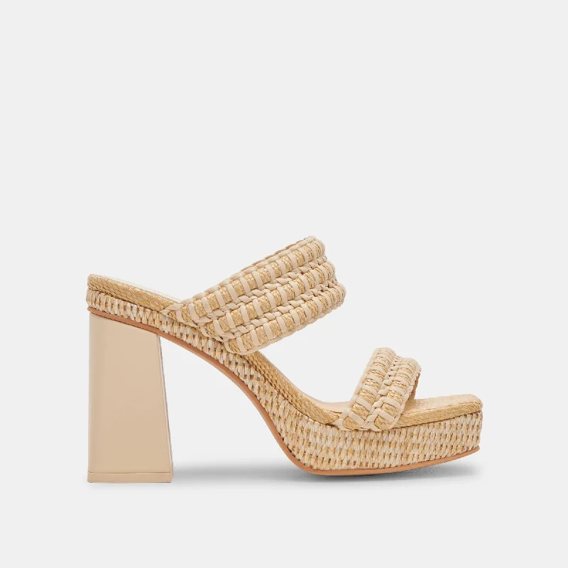 Street Chic Discounts ALFRED HEELS LT NATURAL RAFFIA