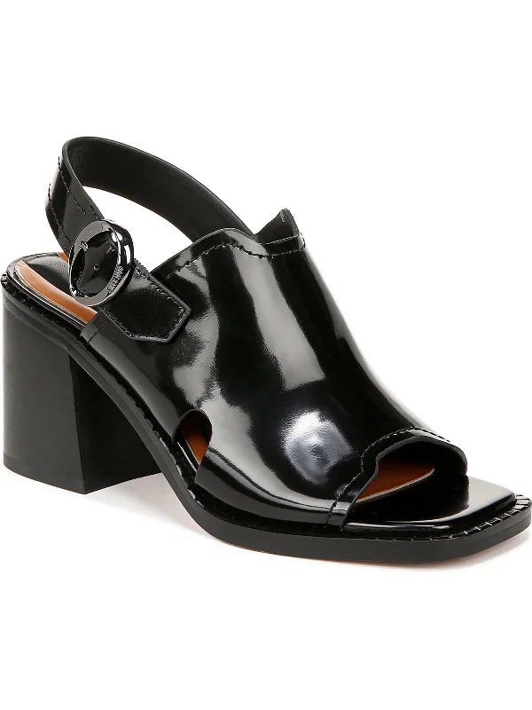 Explore What's New AMY Womens Patent Leather Square Toe Slingback Heels