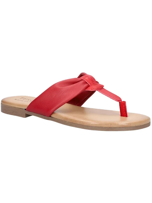 Seize Bargains Aulina Womens Leather Thong Slide Sandals