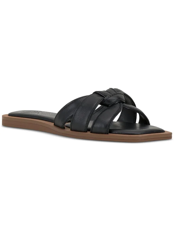 Save Big BARCELLEN Womens Leather Slip On Flatform Sandals