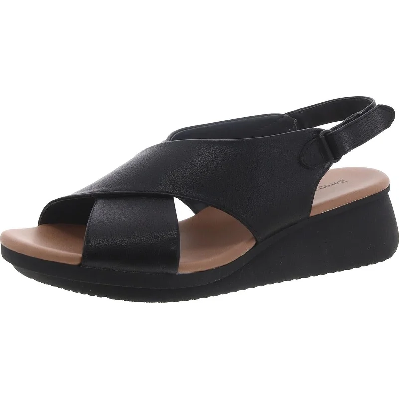 Casual Slip-Ons Promotion Baretraps Womens Victoria Faux Leather Criss-Cross Wedge Sandals