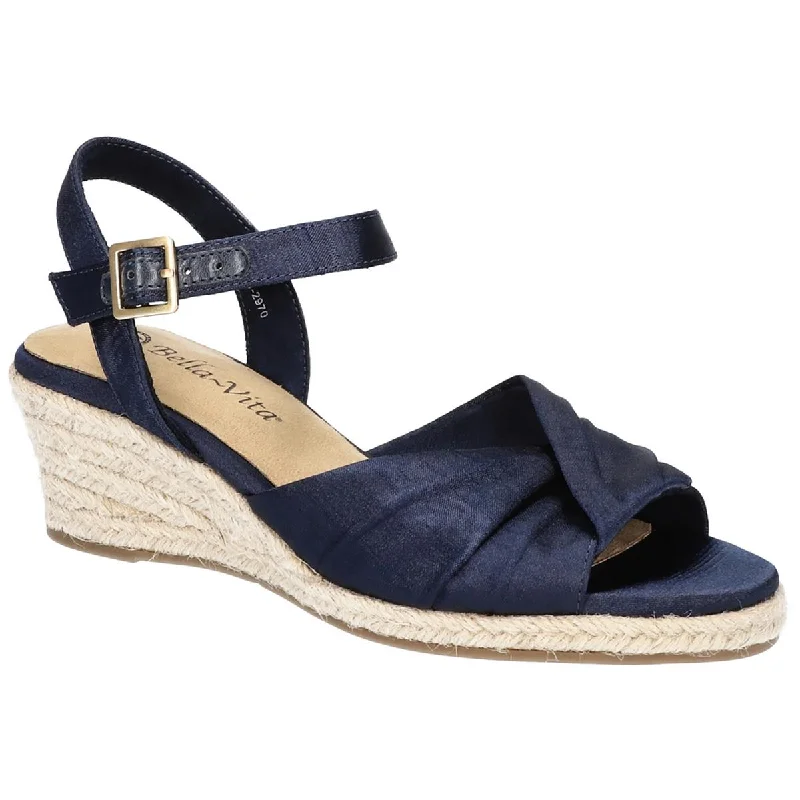 New Arrivals Bella Vita Womens ISABETH Thai Silk Peep Toe Wedge Sandals