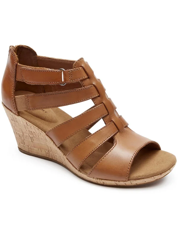 Limited Time Deal Briah Womens Leather Caged Wedges