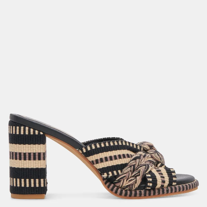 Trend Alert Brilah Heels Black Multi Woven