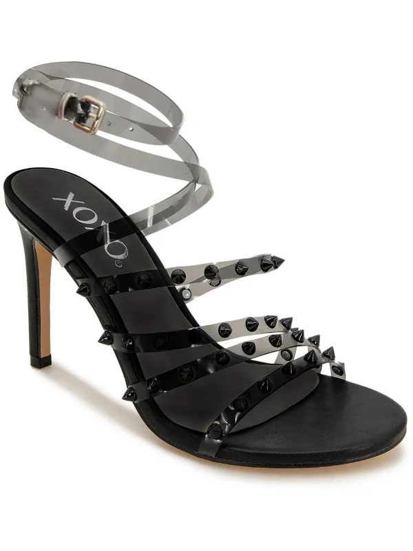 Polished Style Deals Bunni Womens Studded Stiletto Strappy Sandals