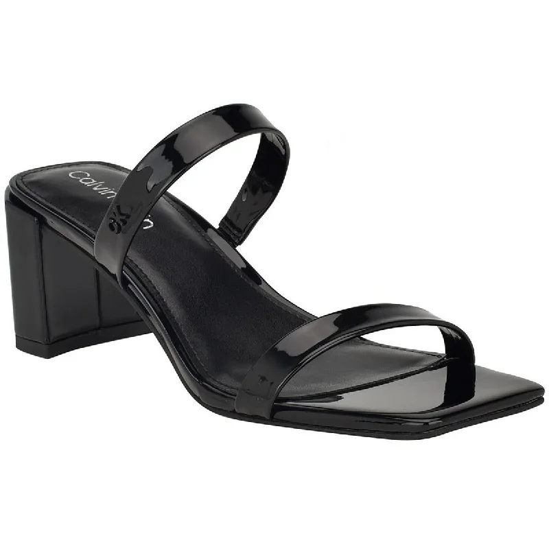 Everyday Shoes Promotion Calvin Klein Womens Kater Patent Slip-On Slide Sandals