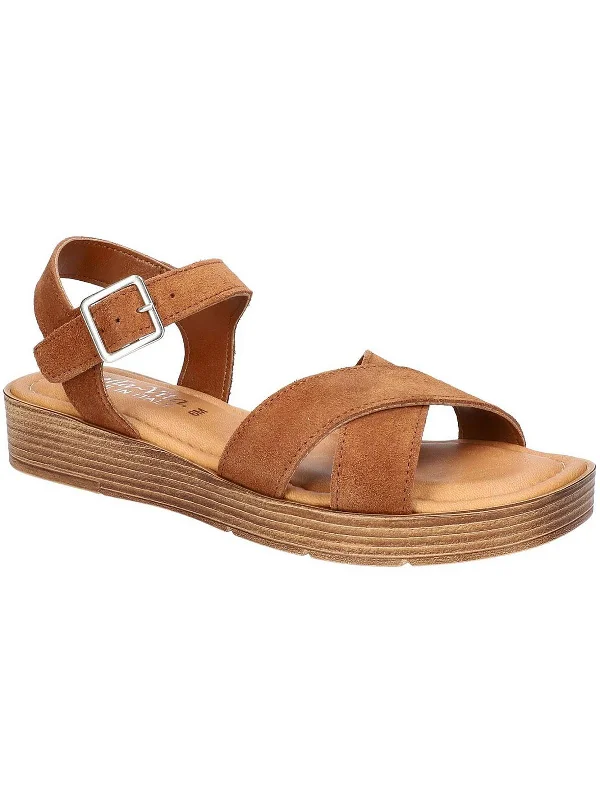 Limited Stock, Big Sale Car-Italy Womens Suede Criss-Cross Front Wedge Sandals