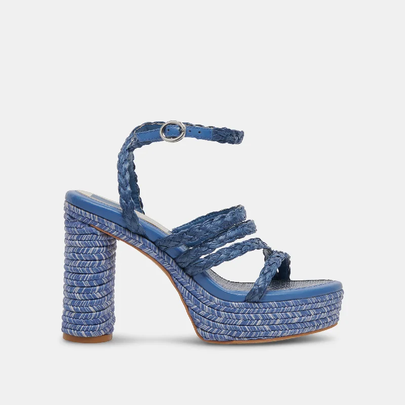 Durable Fashion Picks CATINA HEELS BLUE RAFFIA