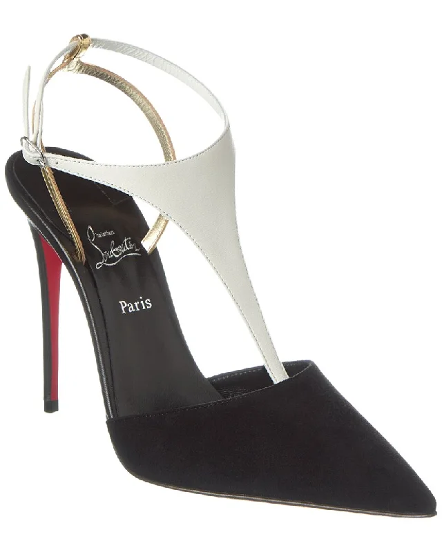 Comfortable Dressy Flats Offers Christian Louboutin Athina 100 Suede & Leather Pump