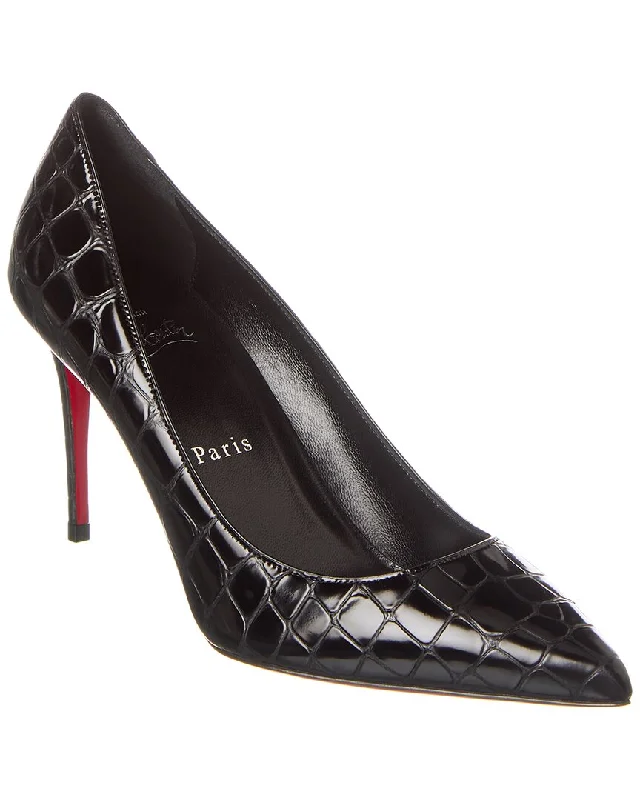 Step Ahead, Lead The Trend Christian Louboutin Kate 85 Alligator-Embossed Leather Pump