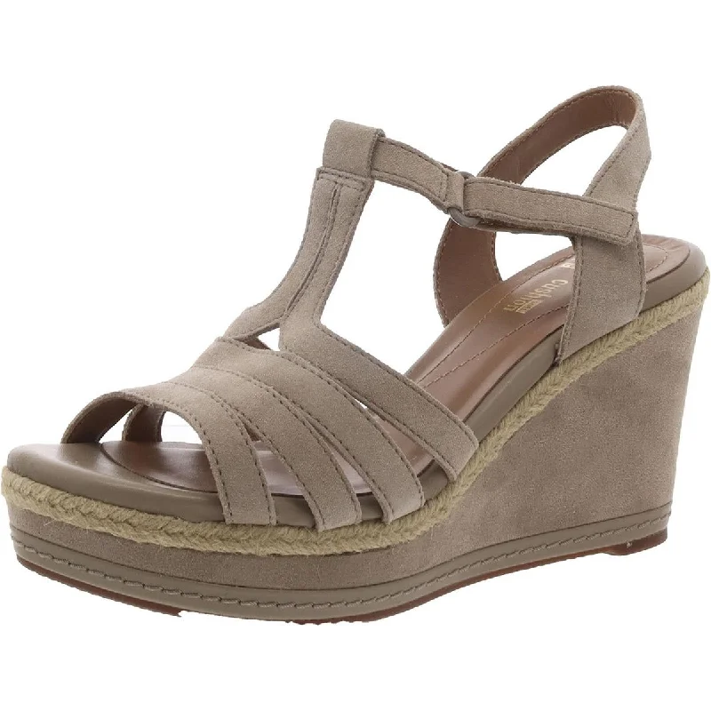 Flash Sales Clarks Womens Zia Reign Strappy Open Toe Wedge Sandals