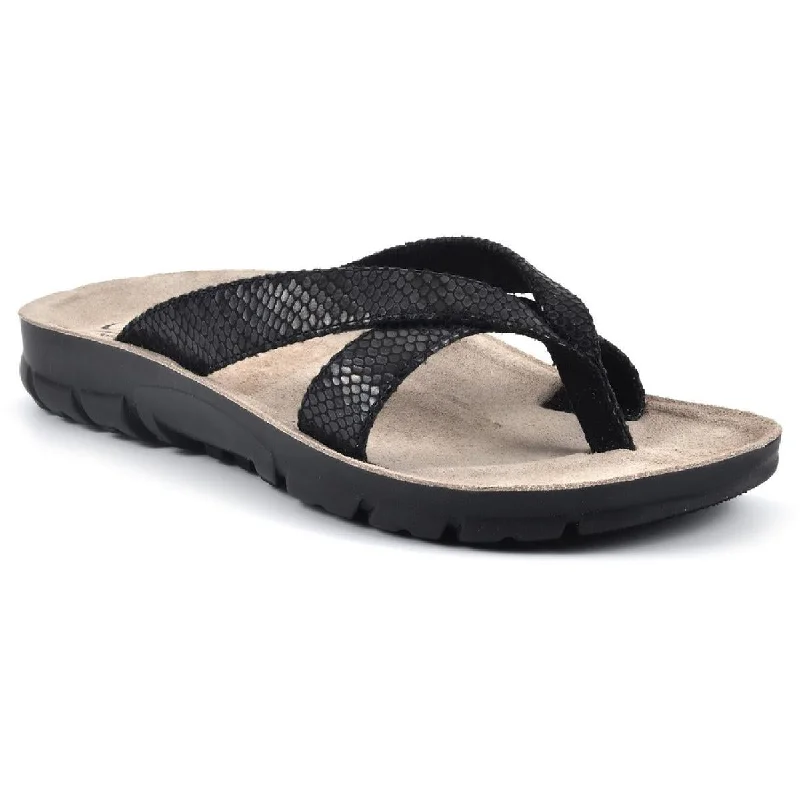 Playful Fashion Offers Cliffs by White Mountain Womens Best Of Faux Leather Thong Footbed Sandals