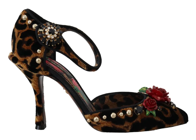 Bold Fashion Dolce & Gabbana Chic Leopard Ankle Strap Sandal Women's Heels