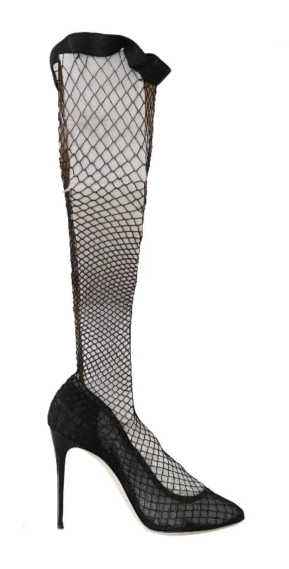 Flash Discount Dolce & Gabbana Elegant Netted Sock Pumps in Timeless Women's