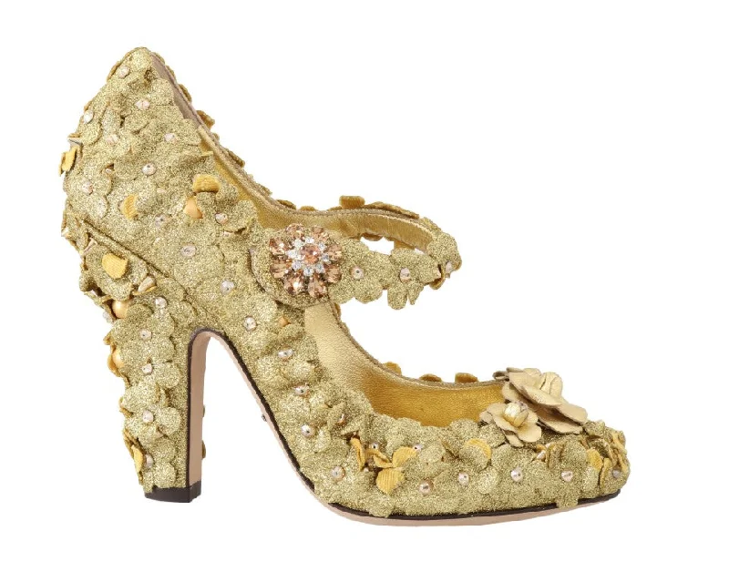 Early Bird Offer Dolce & Gabbana  Floral Crystal Embellished Women's Pumps