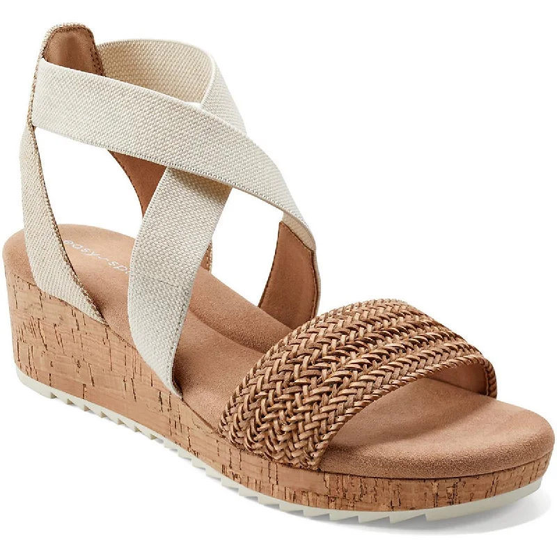 Summer Deals Easy Spirit Womens Lorena Canvas Criss-Cross Wedge Sandals