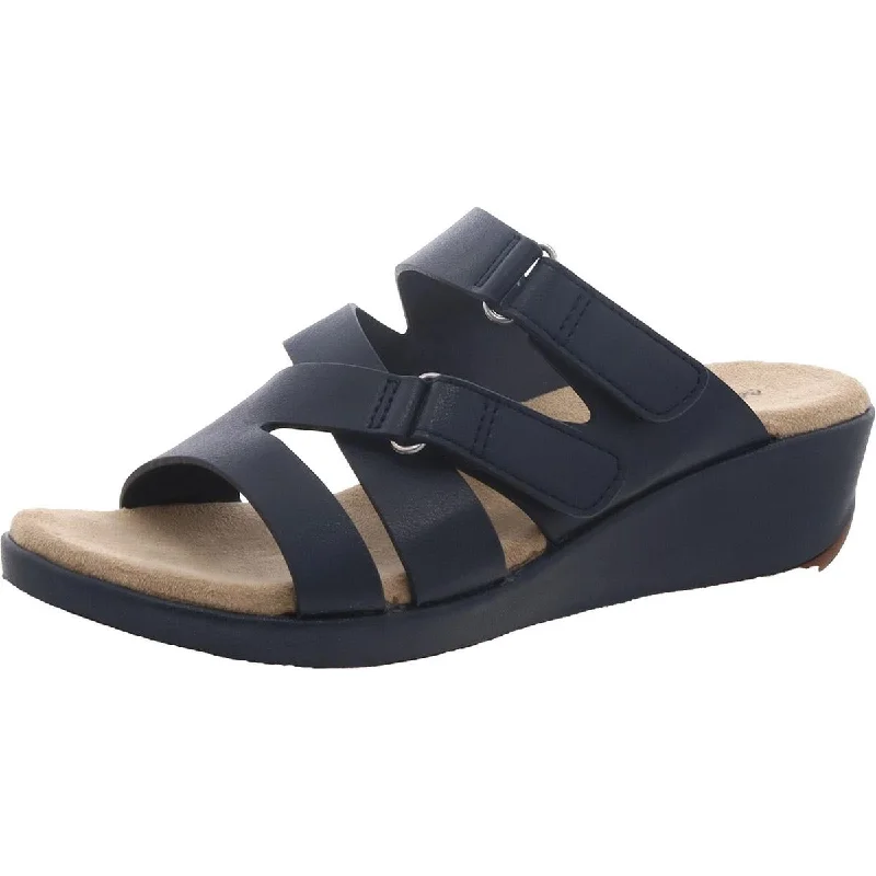 Limited Stock, Big Discounts Easy Street Womens Open Toe Buckle Wedge Sandals