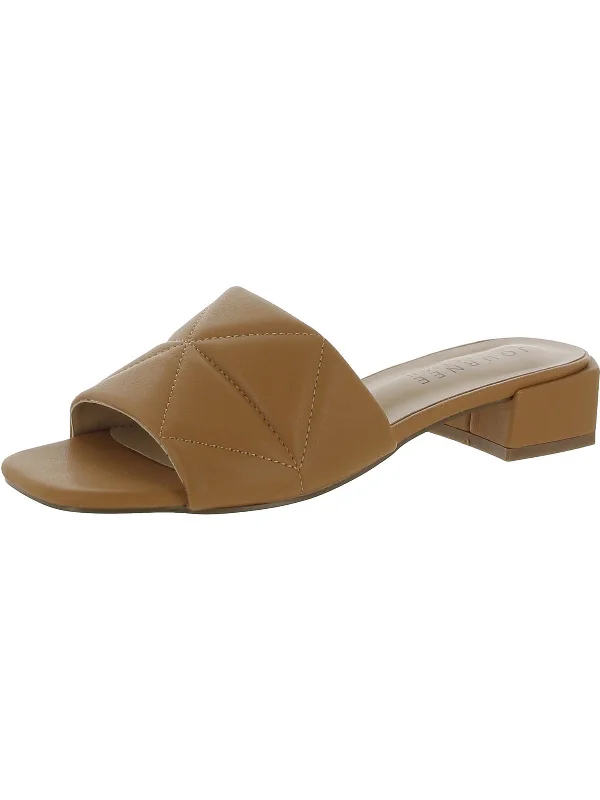 Stylish Basics ELIDIA Womens Faux Leather Open Toe Slide Sandals