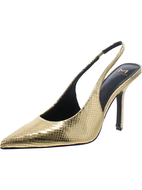 Adventure-Ready Footwear Sale Emalyn 2 Womens Leather Snake Print Slingback Heels