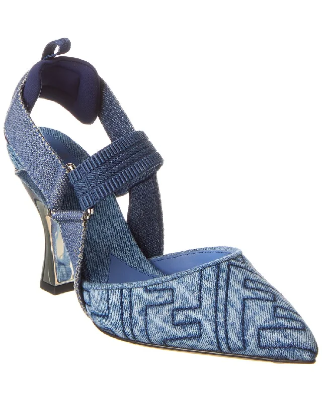 Sale Event, Prices Rock FENDI Colibri FF Denim Slingback Pump