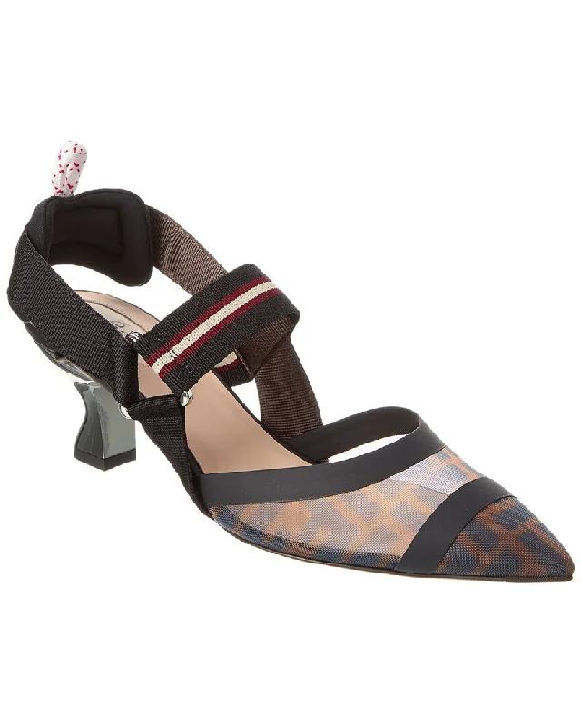 Clearance Sale, All Cheap FENDI Colibri Mesh Slingback Pump