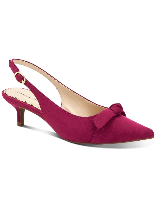 Stylish Casual Footwear Givanna Womens Suede Kitten Slingback Heels