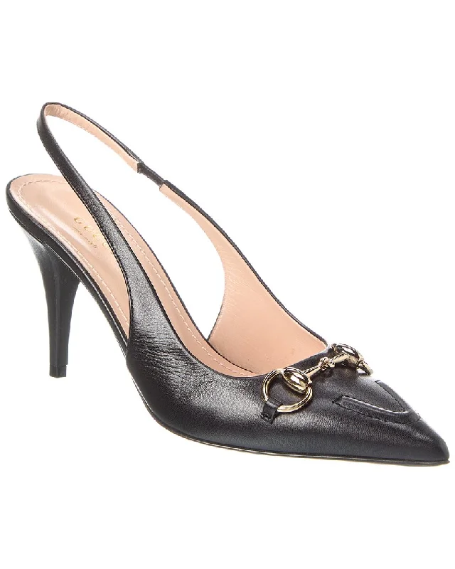 Statement Fashion Offers Gucci Horsebit Leather Slingback Pump