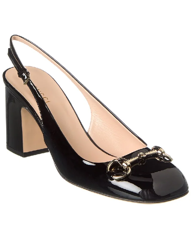 Fresh Fashion Discounts Gucci Horsebit Patent Slingback Pump