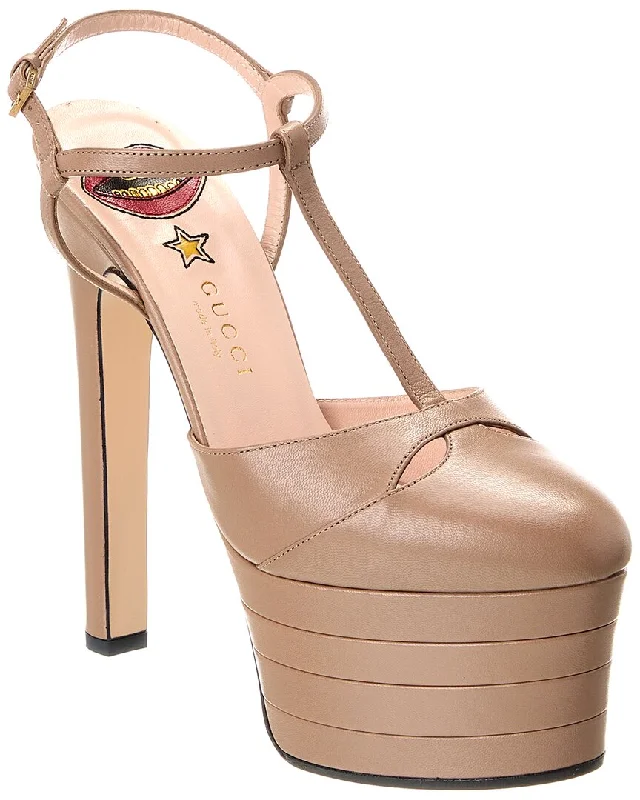 Edgy Fashion Deals Gucci Leather Platform Pump