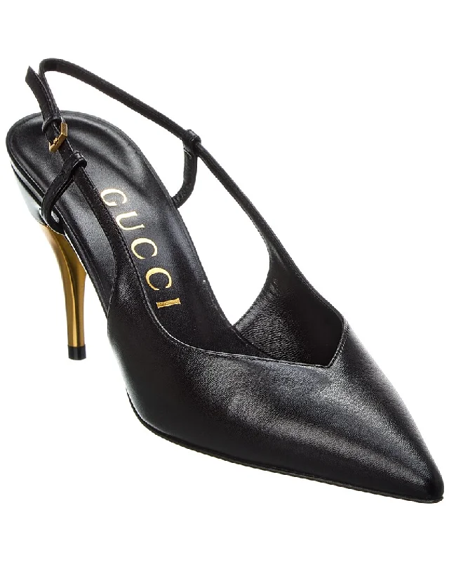 Fashion-Forward Offers Gucci Leather Slingback Pump