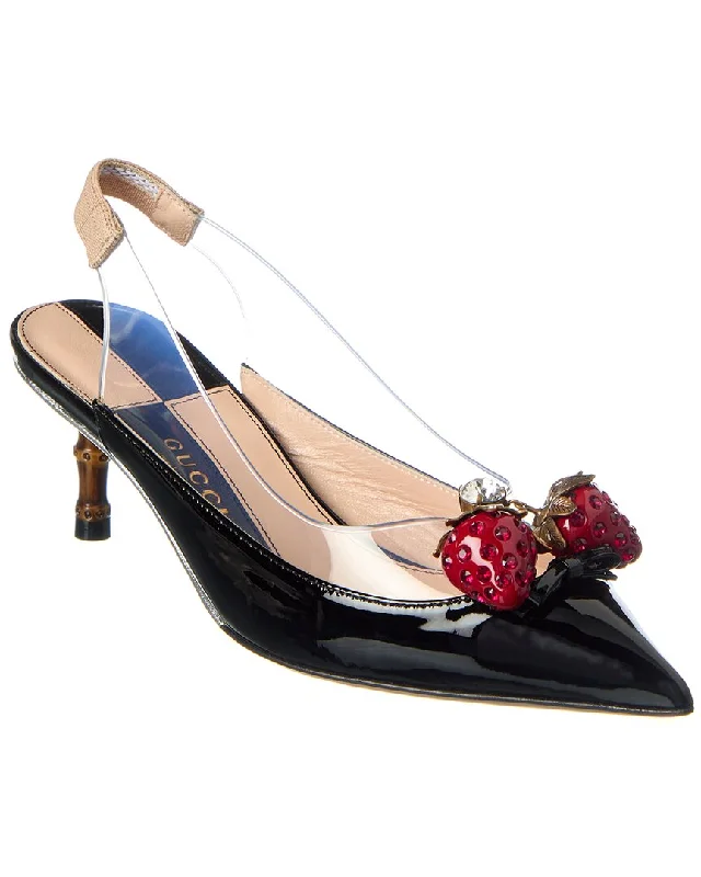 Premium Style Offers Gucci Vinyl & Patent Slingback Pump