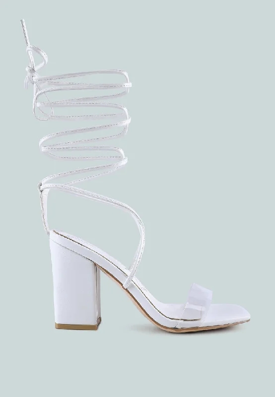 Classic Modern Offers high cult strappy tie-up block heels