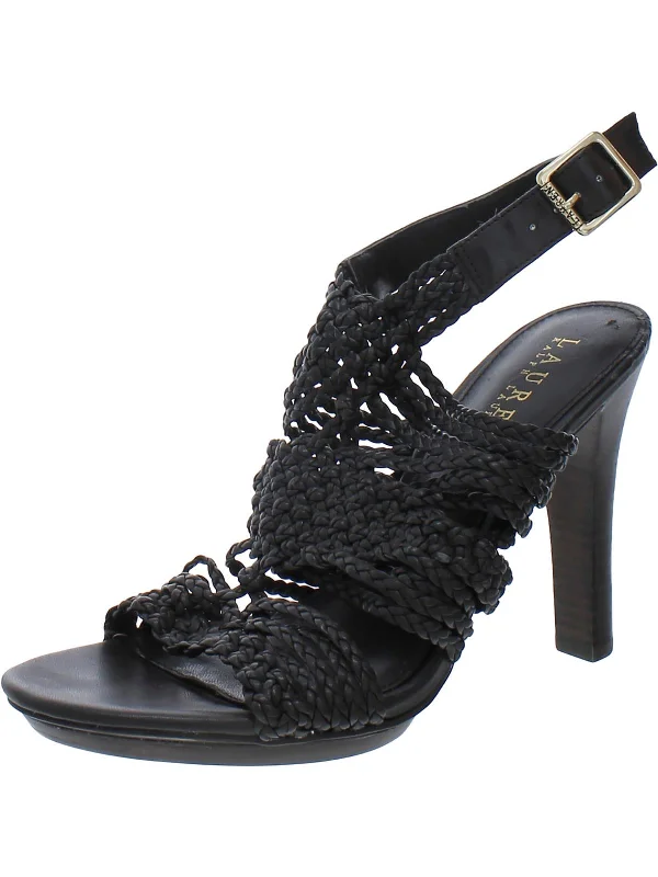 Chic And Edgy Holleen Womens Leather Open Toe Platform Heels