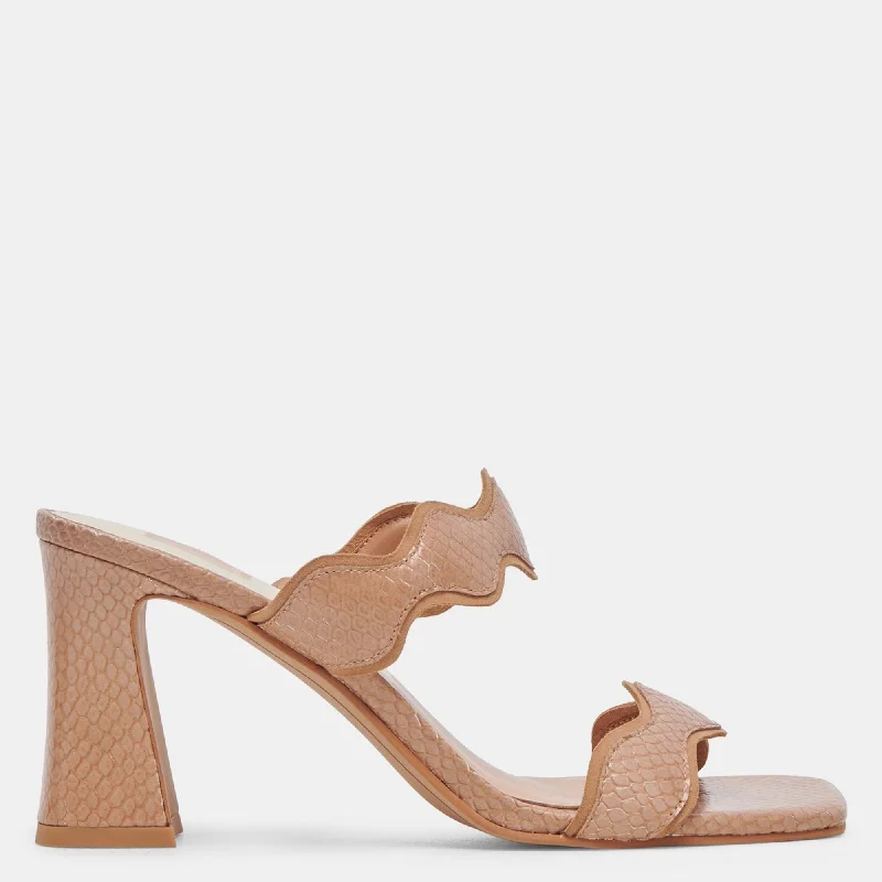 Exclusive Discounts Ilva Heels Toffee Embossed Leather