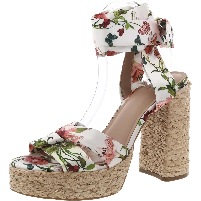 Seasonal Trends INC Womens GOLDIEE Satin Ankle strap Platform Sandals