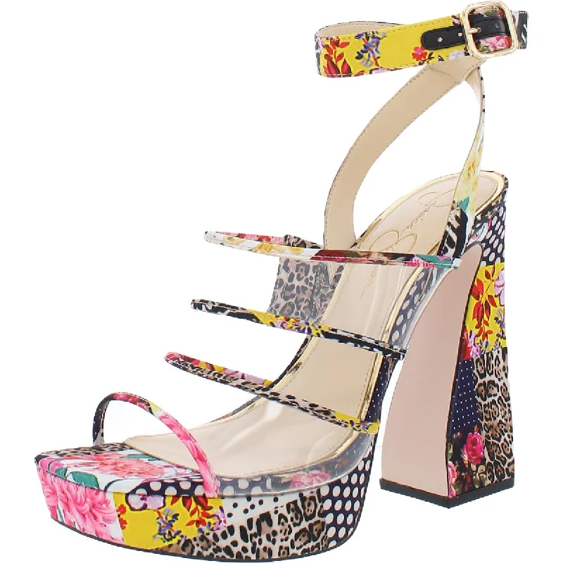 Spring Offer Jessica Simpson Womens Drixi Satin Printed Platform Sandals