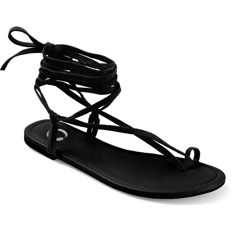 Unleash Your Trendy Side Journee Collection Womens Mischa  Faux Suede Lace-Up Strappy Sandals