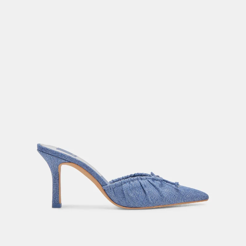 Style Redefined KAIRI HEELS BLUE DENIM