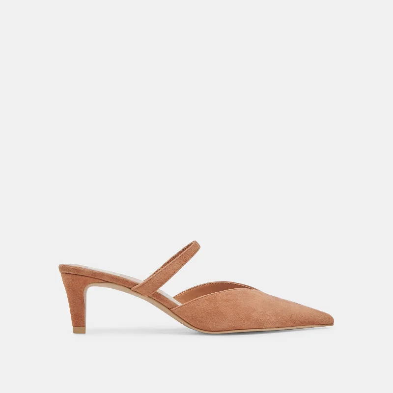 Flash Sale, Don't Miss KANIKA MID HEELS BROWN SUEDE