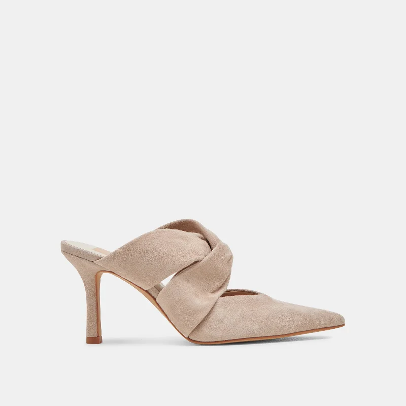 High-Fashion Casual Shoes KELSY HEELS TAUPE SUEDE