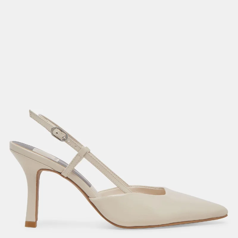 Final Sale Kim Heels Ivory Crinkle Patent