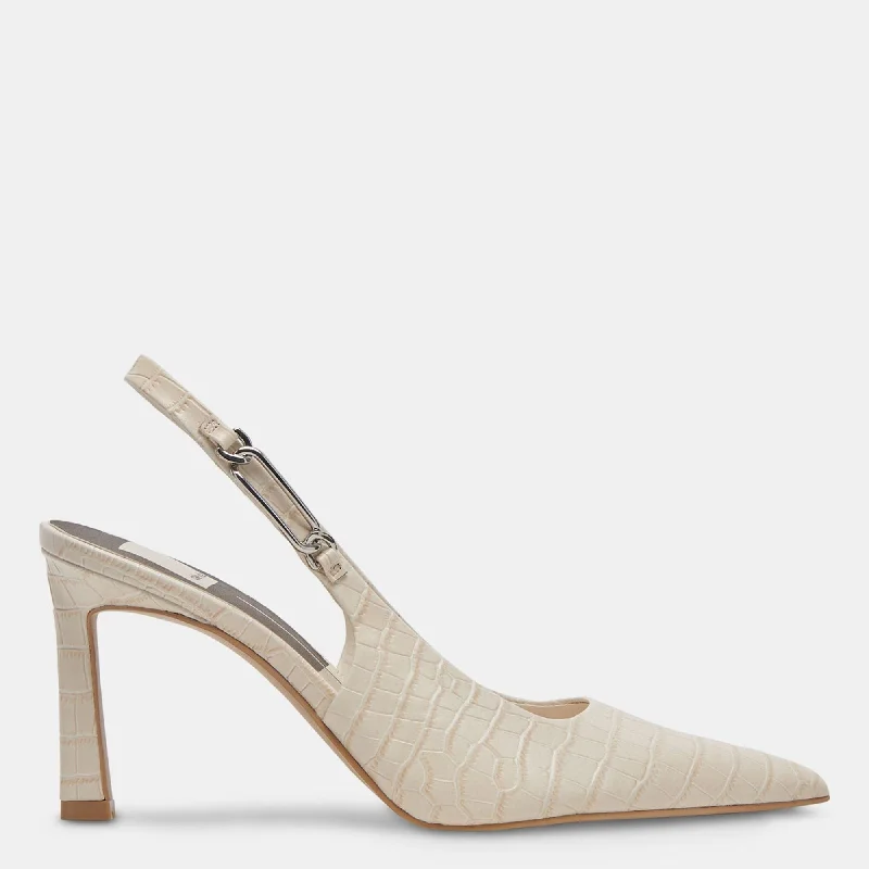 Limited Edition Krista Heels Sand Embossed Leather