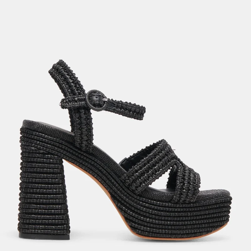 Hot Items Lacye Heels Onyx Woven