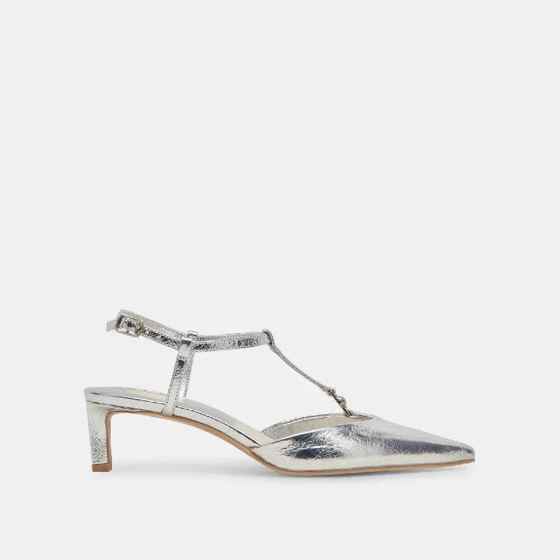 Cozy Chic Promotions LAVON HEELS SILVER DISTRESSED LEATHER