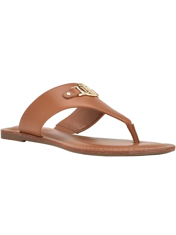 Urban Fashion Footwear Lazire Womens Faux Leather Slip On Slide Sandals