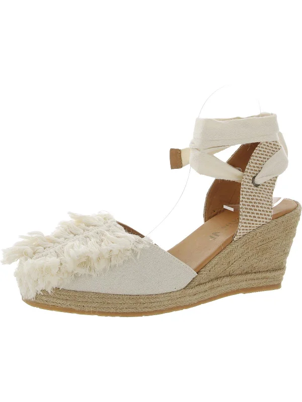 Ride The Style Wave Leaf Womens Canvas Espadrille Heels