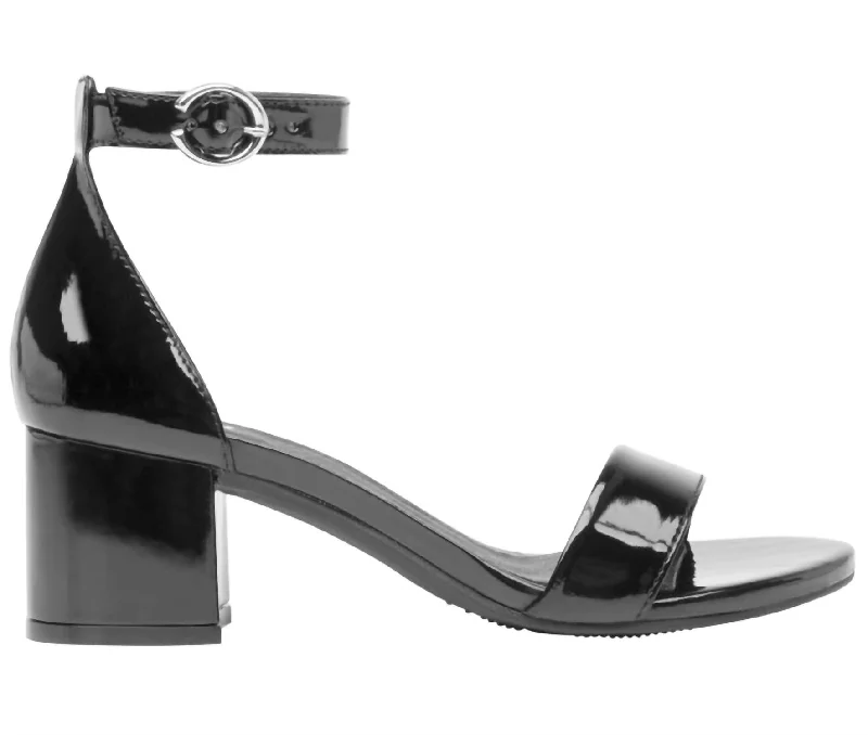 Discover Promotions Leather Ankle Strap Dress Sandals In Black