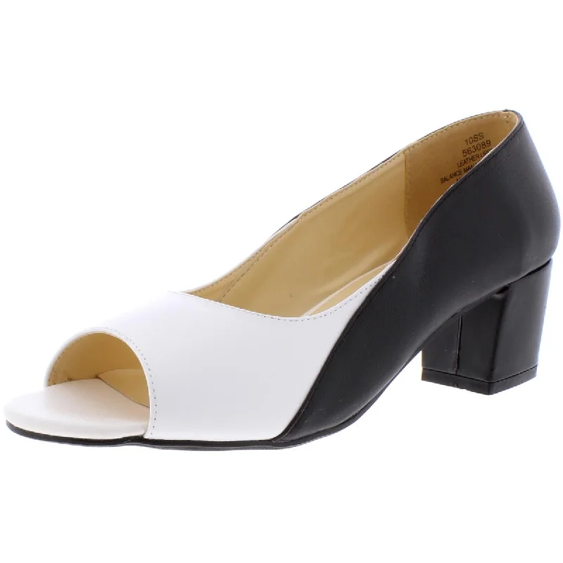 Feminine Luxe Style Sale Lena Womens Leather Colorblock Pumps