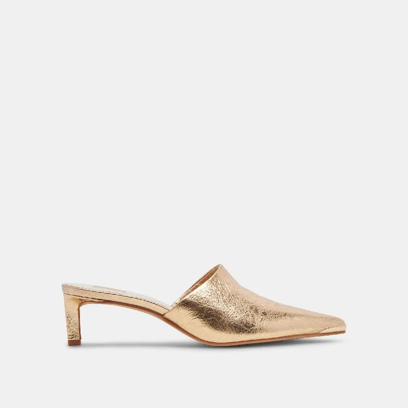 Modish Fashion Discounts LEXY HEELS GOLD DISTRESSED LEATHER